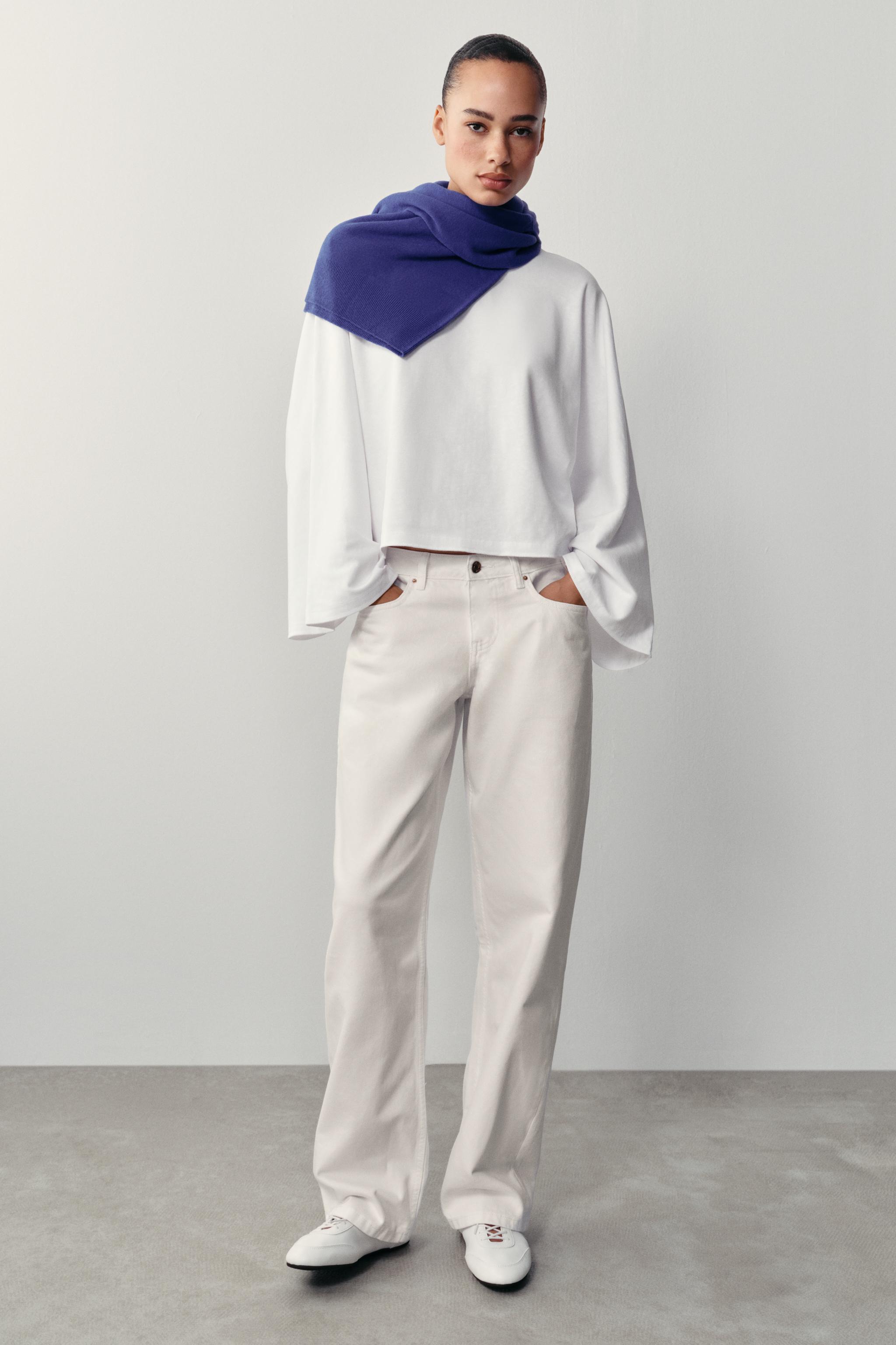T-SHIRT EN COTON À MANCHES LARGES